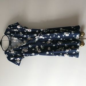 Cute navy dress, floral print